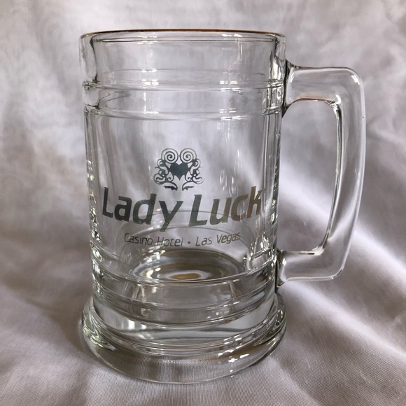 Set of 4 Lady Luck Glass Steins with Gold Rim - Picture 2 of 14